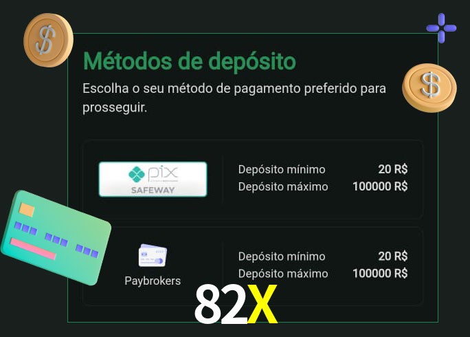 O cassino 82X oferece uma grande variedade de métodos de pagamento
